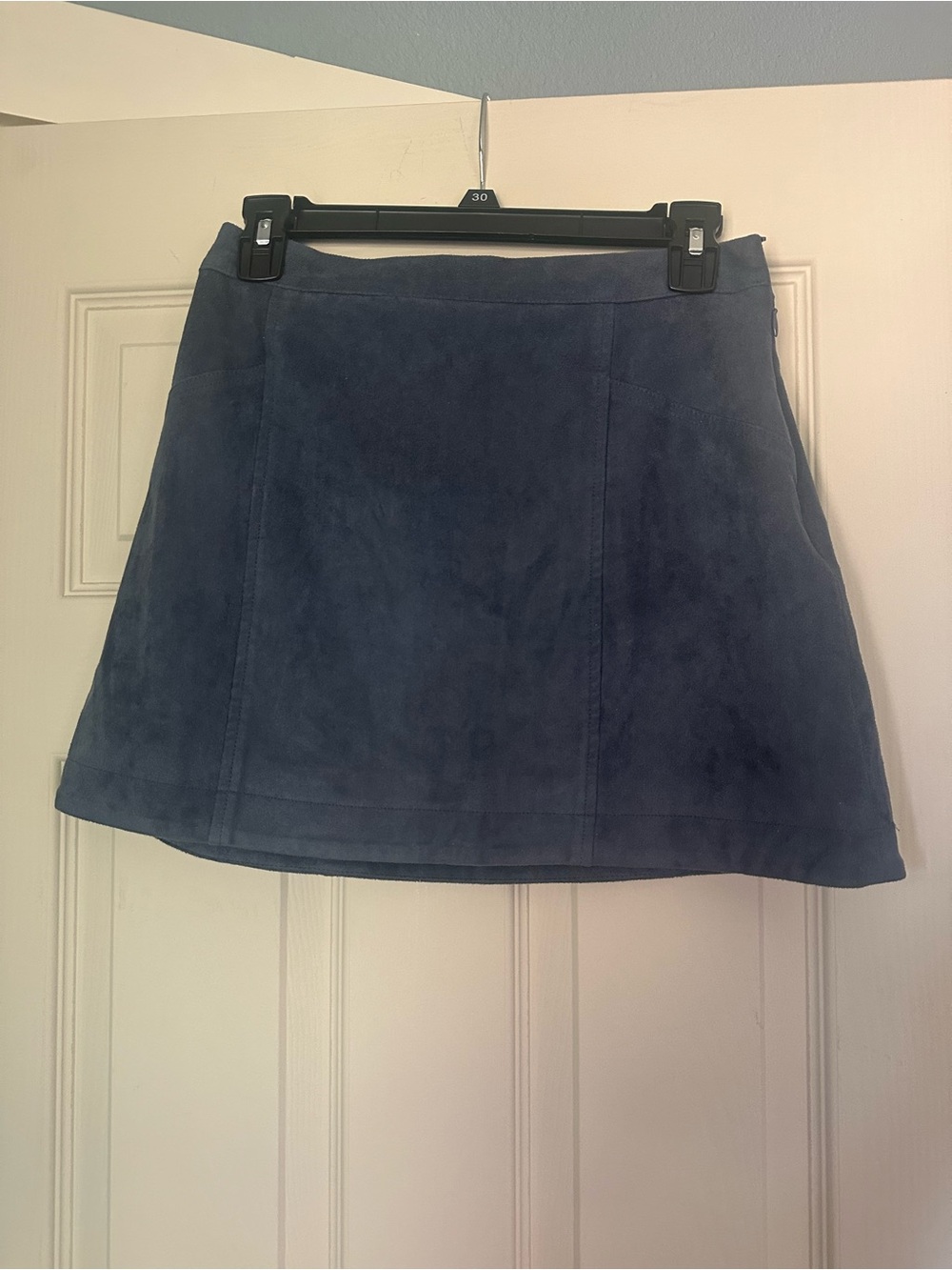 Abercrombie & Fitch Navy Suede-Feel A-Line Mini Skirt